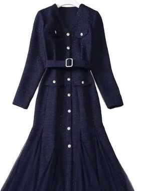 Navy Tweed dress